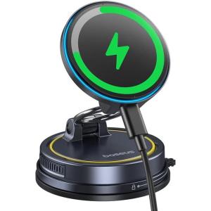 imageBaseus Vacuum 15W for Magsafe Car Mount Charger 119LBS Suction Cup 720 Adjustable Magnetic Car Charger Phone Holder Foldable Cell Phone Holder with Reusable Washable Gel for Car ampamp for 17to13 iPhone