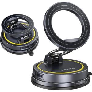 imageBaseus for Magsafe Car Mount Vacuum 119LBS Magnetic Suction Cup Phone Holder for Car 720 Adjustable Foldable Cell Phone Holder with Reusable Washable Gel for Car ampamp for iPhone 17 16 15 14 13 Pro Max