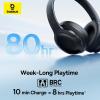 imageBaseus Bass BH1 Lite Bluetooth Headphones Over Ear SuperBass 80H PlaytimeAI ENC Clear Calls Comfortable Fit Smart App Control Bluetooth 60 Foldable Lightwight Headset for Travel Milky WhiteInky Black