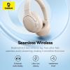 imageBaseus Bass BH1 Lite Bluetooth Headphones Over Ear SuperBass 80H PlaytimeAI ENC Clear Calls Comfortable Fit Smart App Control Bluetooth 60 Foldable Lightwight Headset for Travel Milky WhiteMilky White