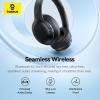 imageBaseus Bass BH1 Lite Bluetooth Headphones Over Ear SuperBass 80H PlaytimeAI ENC Clear Calls Comfortable Fit Smart App Control Bluetooth 60 Foldable Lightwight Headset for Travel Milky WhiteInky Black
