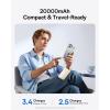 imageBaseus 20000mAh Compact Portable Charger 45W CCC Certified Power Bank Builtin USBC Cables Travel Essential PD Fast Charging Battery Pack for iPhone 1716 Series Galaxy S25S24 Ultra Google iPadBeige