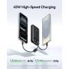 imageBaseus 20000mAh Compact Portable Charger 45W CCC Certified Power Bank Builtin USBC Cables Travel Essential PD Fast Charging Battery Pack for iPhone 1716 Series Galaxy S25S24 Ultra Google iPadBlack