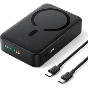 imageBaseus Magsafe Battery Pack 20000mAh Wireless Portable ChargerPD 20W USB C Fast Charging Battery Pack Compatible with iPhone 171615141312 Series Black