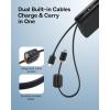 imageBaseus 100W Power Bank 20000mAh Portable Laptop Charger with Builtin USBC Dual Cables Travel Essential PD QC Fast Charging for MacBook iPad iPhone 1716 Samsung Steam Deck TSAApprovedDark Black