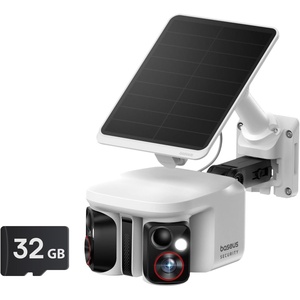image:imageBaseus X1 Pro DualTracking Solar Security Camera Outdoor Wireless Dual 3K AI Cameras 300 Pan Color Night Vision 8 Zoom Local Storage up to 512GB IP65 No SubscriptionGrey