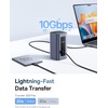 image:imageBaseus Nomos Air Mac 12 in 1 Docking Station Dual Monitor Laptop Docking Station with 2K HDMIDP 10Gbps USBCA 100W PD USB C Docking Station Compatible for macOS Displaylink Driver Required12 in 1 for MacOS