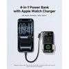 image:imageBaseus 10000mAh 45W Portable Charger Builtin Cable amp5W Apple Watch Charger  Travel Compact Power Bank Compatible with iPhone 171615141312 Apple Watch iPad amp MacBook for Daily TripBlack