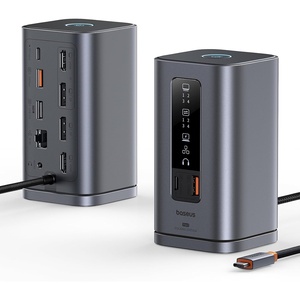 image:imageBaseus Docking Station SpacemateWindows Triple Display 11 in 1 4K60Hz HDMIampDP 10Gbps USB AC Ports Gigabit Ethernet 35mm Audio 100W PD Laptop Docking Station for DellHPLenovoAsusAcer