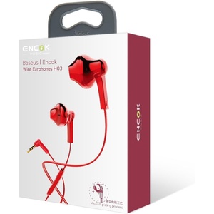 image:imageBaseus Encok H03 Wired Headphones  Red